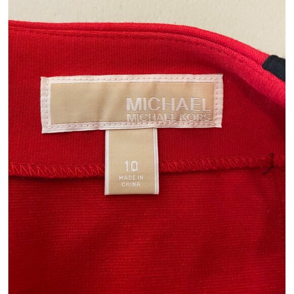 Michael Kors Womens Colorblock Pencil Skirt Black & Red Skize 10 - Picture 3 of 9